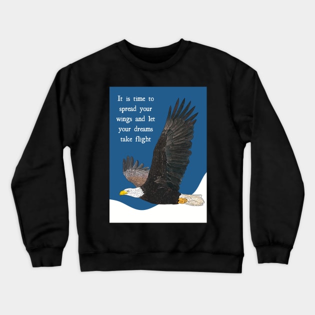 New Adventure Optimism Bald Eagle Crewneck Sweatshirt by esslev